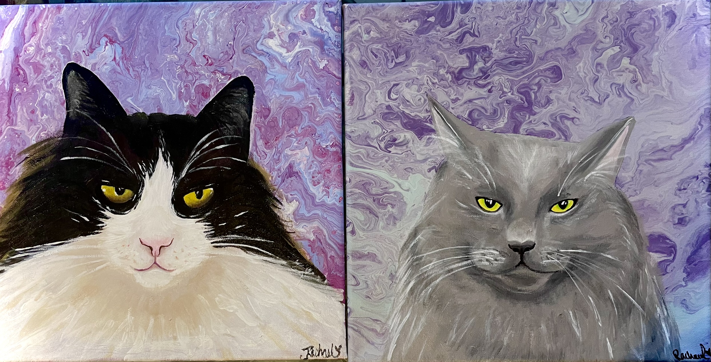Painting of Two Cats