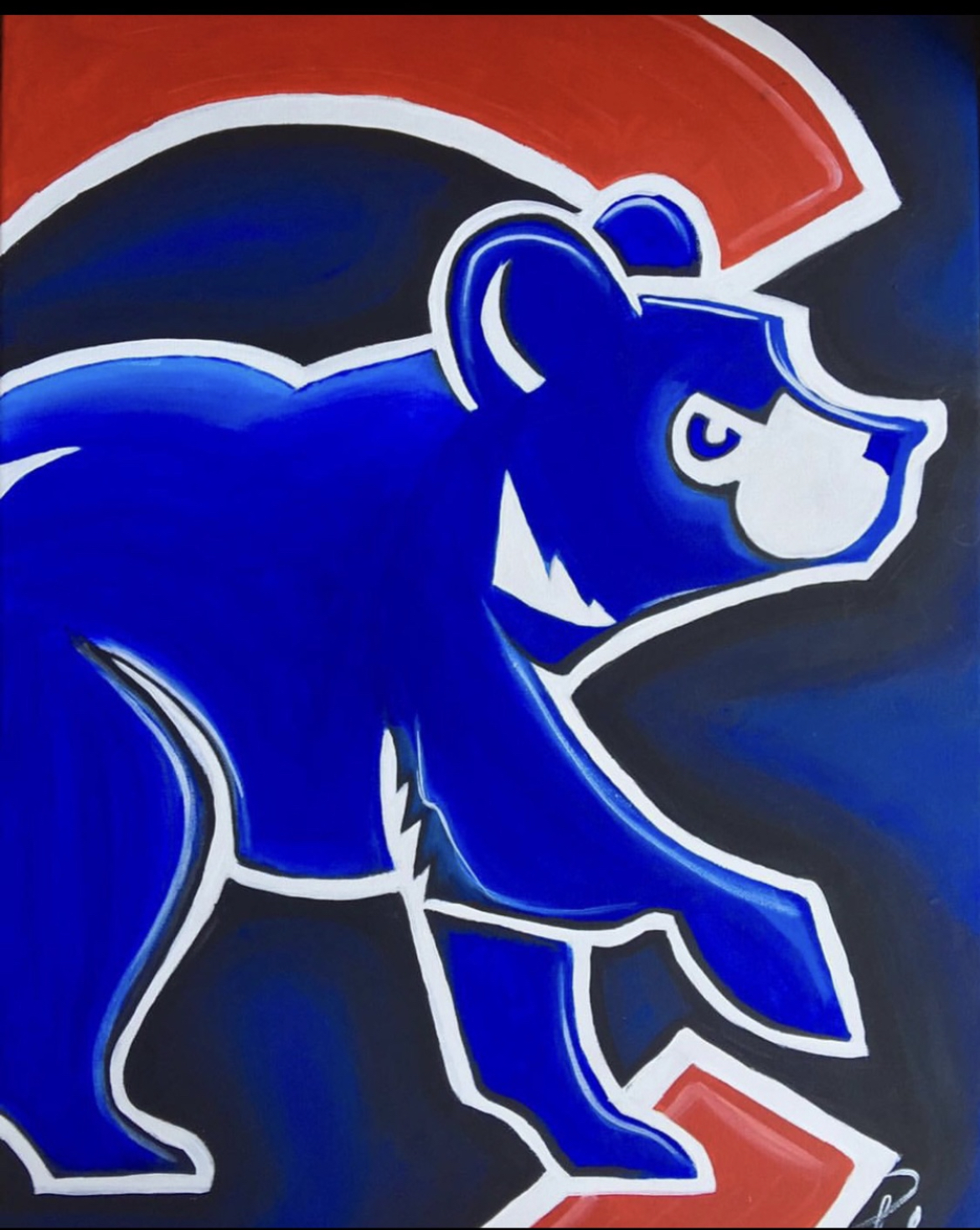 Chicago Cubs Logo Painting